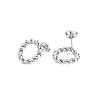 304 Stainless Steel Twist Rope Ring Stud Earrings for Woman EJEW-N097-006P-2