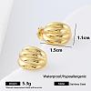 Pumpkin Stripe 304 Stainless Steel Stud Earrings for Women VG3470-6