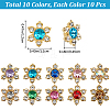 Gorgecraft 100Pcs 10 Colors Alloy Rhinestone Cabochons FIND-GF0005-91-2