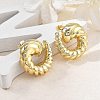 Brass Stud Earrings for Women EJEW-U035-02G-3