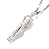 Brass Human Hug Pendant Necklace with 201 Stainless Steel Curb Chains for Women NJEW-I114-01P-3