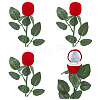 DELORIGIN Flocking Plastic Rose Finger Ring Boxes CON-DR0001-02-1