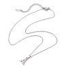 Alloy Rhinestone Letter Pendant Necklaces NJEW-JN04886-5