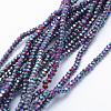 Electroplate Opaque Glass Beads Strands EGLA-J144-FP-B01-1