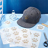 Paw Print Hotfix Glass Rhinestone DIY-WH0453-71B-02-4