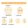 12Pcs 6 Style 304 Stainless Steel Charms STAS-UN0022-60-4