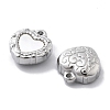 304 Stainless Steel Pave Shell Heart Charms STAS-R130-05G-2