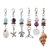 6Pcs Natural Freshwater Shell & Alloy Pendant Decorations HJEW-JM02735-1