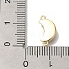 Brass Pave Natural Paua Shell Crescent Moon Links Connector Charms KK-K389-147G-3