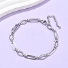 304 Stainless Steel Oval Link Anklets for Women AJEW-U025-01P-1