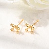 Brass Micro Pave Clear Cubic Zirconia Bowknot Stud Earrings EJEW-C158-14B-G-2