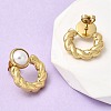 201 Stainless Steel ABS Plastic Pearl Stud Earrings EJEW-Z151-13G-03-2