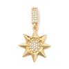 Rack Plating Leaf Brass With Rhinestone Pendants KK-S407-04G-1