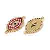 Rack Plating Brass Micro Pave Clear Cubic Zirconia Horse Eye Connector Charms KK-U032-27G-2