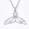 Non-Tarnish 201 Stainless Steel Pendant Necklaces LS-NJEW-T009-JN075-1-45-1