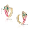 Cubic Zirconia Snake Hoop Earrings with Enamel EJEW-SZ0001-87C-7