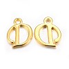 Golden Plated Alloy Letter Pendants X-PALLOY-J718-01G-D-1