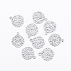 Flat Round Brass Flower Filigree Findings Charms Pendants LS-KK-O015-05S-1