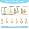 10Pcs 10 Styles Rack Plating Brass Micro Pave Clear Cubic Zirconia Pendants KK-SC0007-90-2