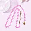 304 Stainless Steel with Glass Faceted Rondelle Bead Handmade Link Chain Birth Stone Necklaces for Women NJEW-G195-01G-05-1