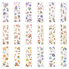 Globleland 18 Sheets 6 Style Waterproof PET Flower Pattern Self Adhesive Hot Stamping Stickers DIY-GL0003-93-7
