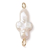 Natural Keshi Pearl Cross Links Connector Charms PALLOY-JF02822-3