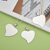 201 Stainless Steel Heart Stamping Blank Tag Pendants STAS-S030-13-5