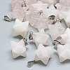 Natural Rose Quartz Pendants G-T082-15-1