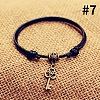 Beach Alloy Charm Adjustable Waxed Cord Anklets for Women FS-WG9CC8A-07-1