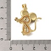 Rack Plating Brass Micro Pave Cubic Zirconia Pendants ZIRC-F142-11G-02-3