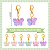 60Pcs 6 Colors Butterfly Glass Pendant Decorations HJEW-PH01944-2