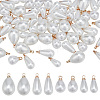 64Pcs 4 Styles ABS Plastic Imitation Pearl Pendants FIND-PH0027-71G-1