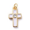 Cubic Zirconia Tiny Cross Charms KK-G363-03G-06-1
