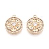 Brass Pave Clear Cubic Zirconia Pendants KK-T081-04G-1