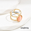 Stylish Stainless Steel Oval Open Cuff Ring for Women Vacation Gift TD2931-1-1