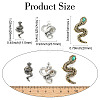 6Pcs 6 Styles Snake Zinc Alloy Lapel Pin Backs for Backpack Clothes JEWB-CJ0001-64-2