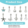 20Pcs 10 Styles Alloy Crystal RhinestoneEuropean Dangle Charms MPDL-YW0001-07-2