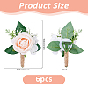 6Pcs Cloth Artificial Flower Boutonniere JEWB-FH0002-78-2