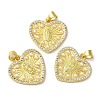 Rack Plating Brass Cubic Zirconia Pendants KK-Q771-01G-2