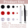 1 Box Half Round Resin & ABS Imitation Pearl Cabochons DIY-CP0012-96A-2