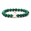 Natural Malachite & Synthetic Turquoise Beads Stretch Bracelets for Men Women LS-QO0012-20-1