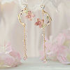 Sweet Style Alloy Rhinestone Flower Dangle Stud Earrings FS-WGC6399-03-1