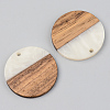 Opaque Resin & Walnut Wood Pendants RESI-S389-025A-C04-2
