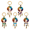 5Pcs 5 Style Gemstone Keychain KEYC-TA0001-18-1