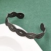 316 Surgical Stainless Steel Braided Wave Cuff Bangles BJEW-C125-02AS-4