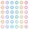 36Pcs 36 Styles Flat Round Paper Blank Label Stickers DIY-WH0308-853A-1