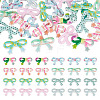 40Pcs 8 Colors Printed Opaque Acrylic Beads MACR-TA0002-65-2