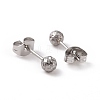 Non-Tarnish 304 Stainless Steel Ball Stud Earrings for Women EJEW-C038-01P-2