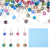 64Pcs 8 Styles Glass & Alloy Pendants PALLOY-TA00177-1