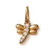 304 Stainless Steel Micro Pave Cubic Zirconia Charms CU-CBA703A-03G-01-1